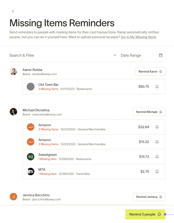 Transaction reviews Ramp