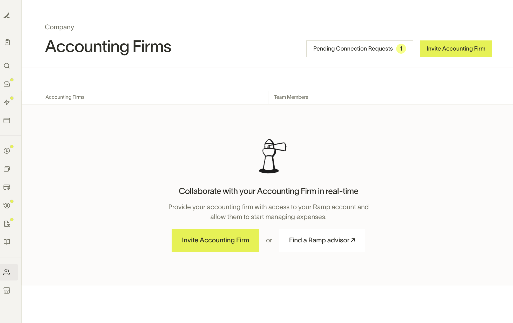 Connect with your Accounting Firm Ramp