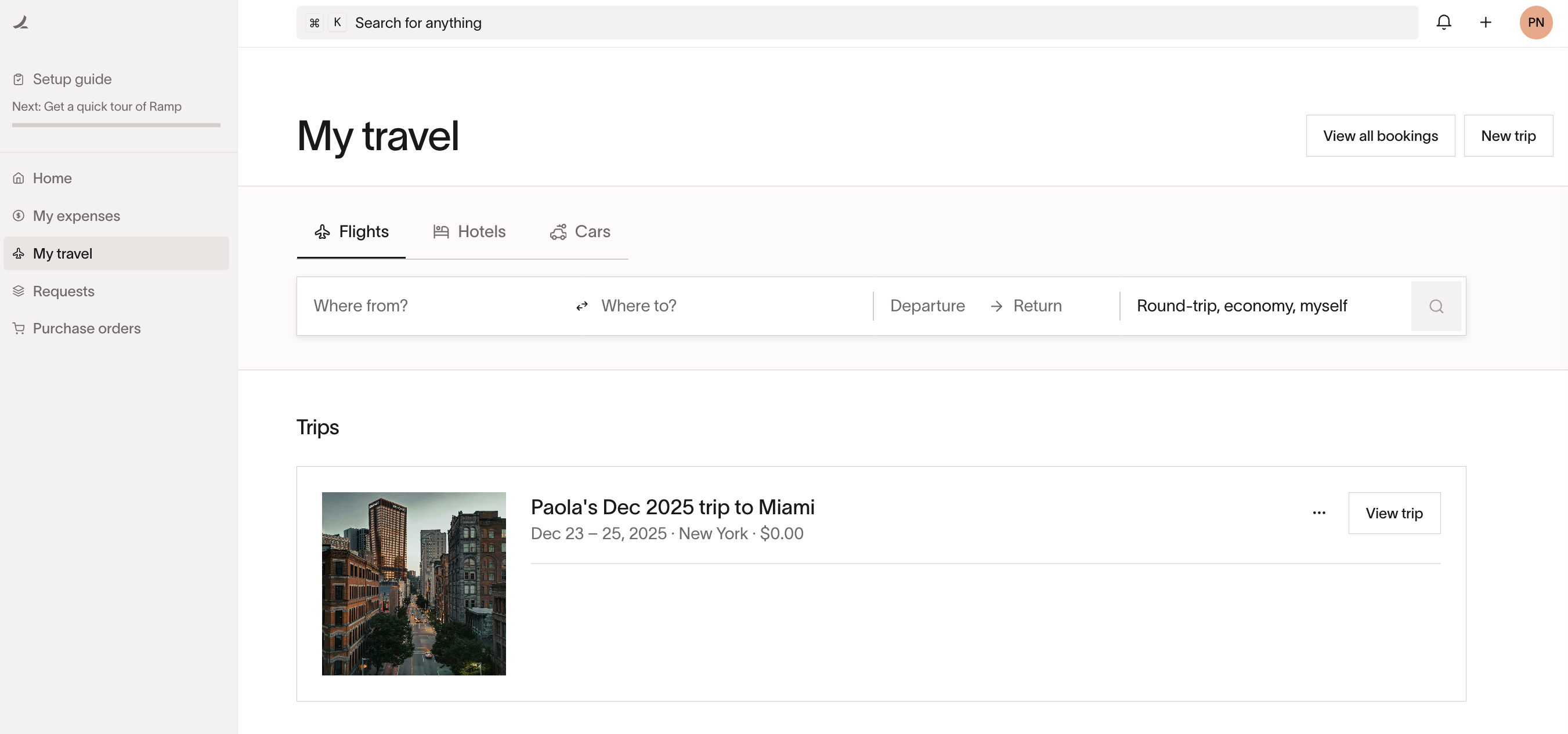 Booking travel on Ramp: Employee guide – Ramp